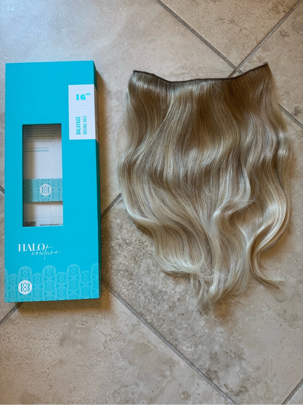 16" Halo Couture Blonde Hair Extension - B60